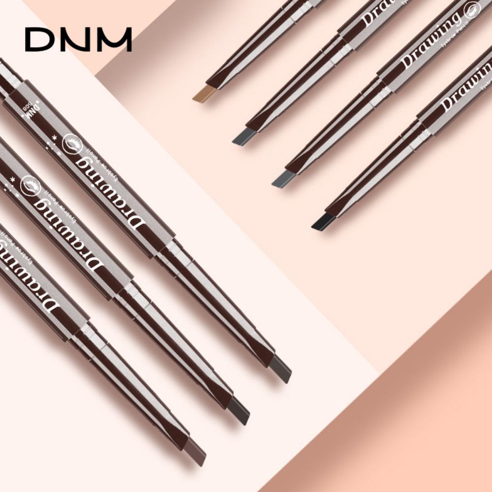 DNM Single 7-colour Double-ended Triangular Eyebrow Pencil with Brush for Natural and Easy Application for Beginners