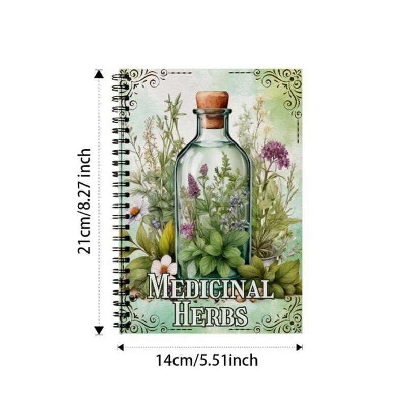 Kräuter Journal Doppelringbindung Notizbuch Heilkräuter Studienjournal Papier Notizbuch Heilpflanzen Studiennotizbuch