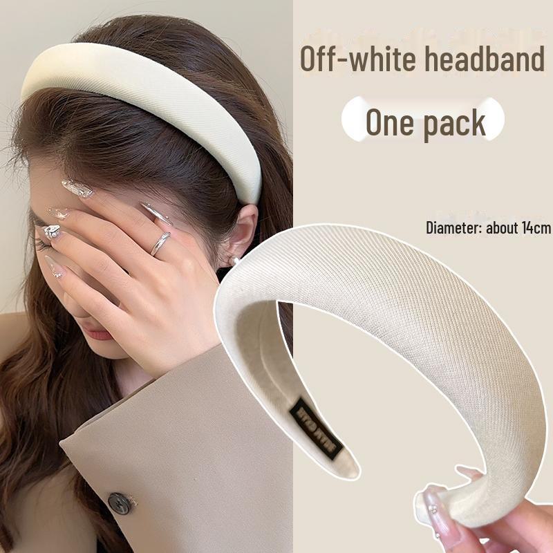 

Женская нескользящая повязка для волос с широким краем на осень/зиму: Универсальный аксессуар для умывания лица и укладки волос 1 piece бежевый