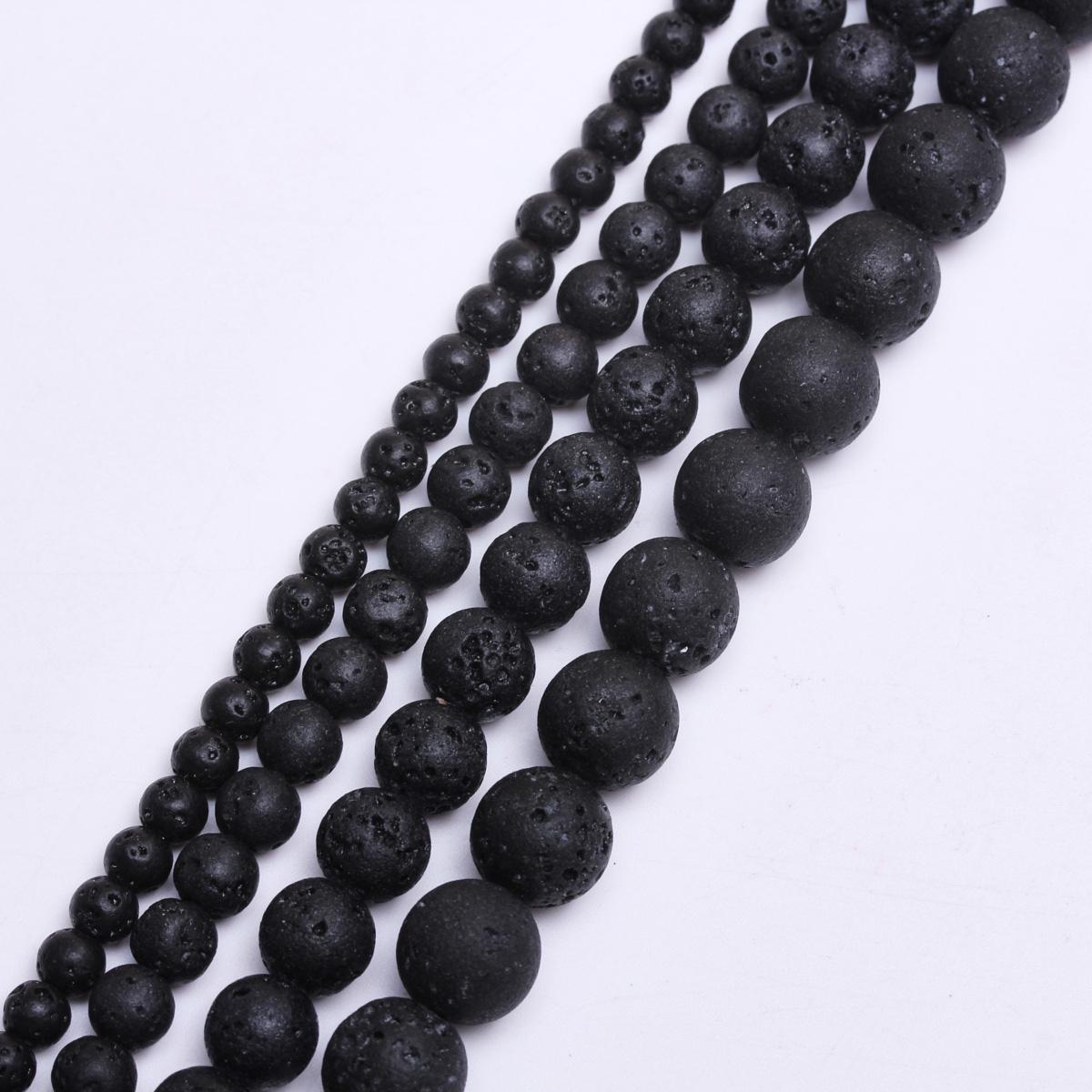 

4/6/8/10/12 мм вулканический камень натуральный круглый свободный бисер для DIY браслет ожерелье ювелирные изделия аксессуары 12mm 15Pcs
