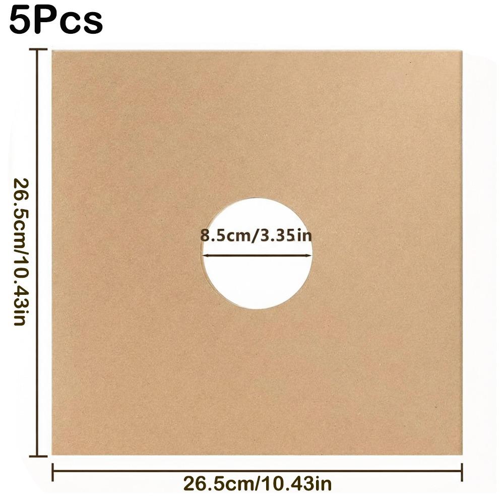 New 7/10/12 Inch Vinyl Record LP Jackets Kraft Paper Brown Cardboard Vinyl Record Covers Blank Album Jackets