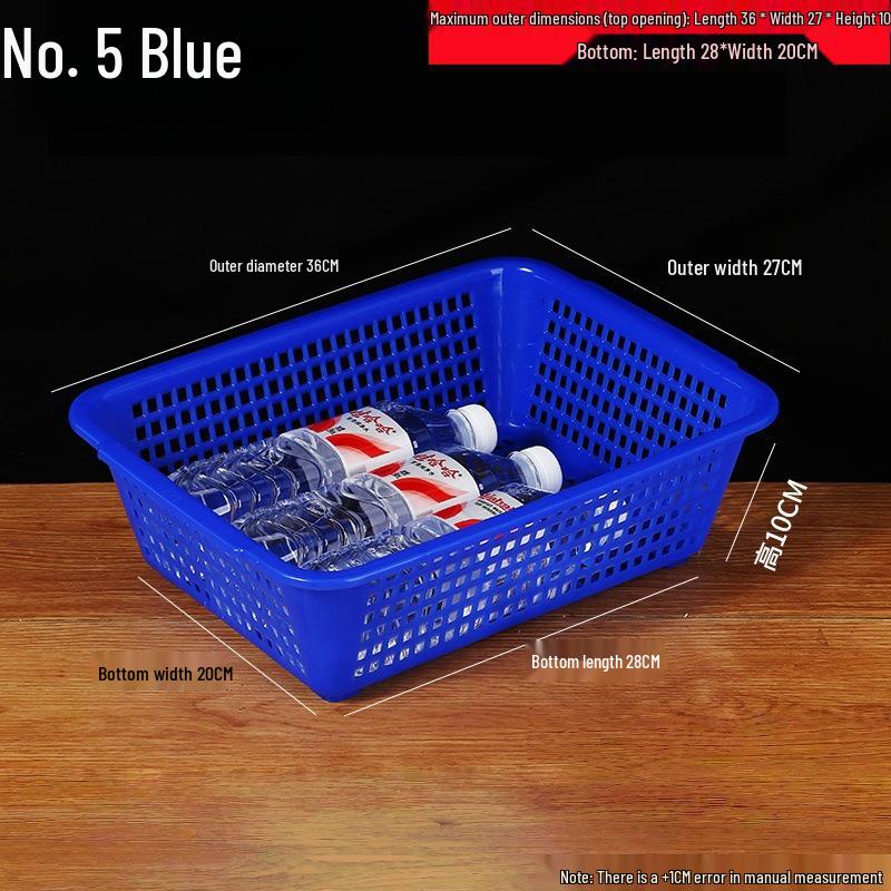 Large White Plastic Rectangular Kitchen Basket for Draining, Washing, and Storage