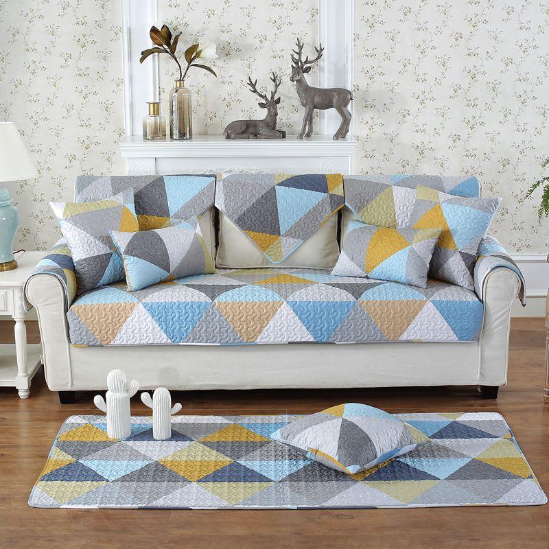 

Ткань чехла на подушку для дивана из чистого хлопка, хлопок, нескользящая, круглогодичная, нейтральная, скандинавская, современная, простая и модная, утолщенные чехлы-полотенца для дивана MOGG 70*70cm single piece