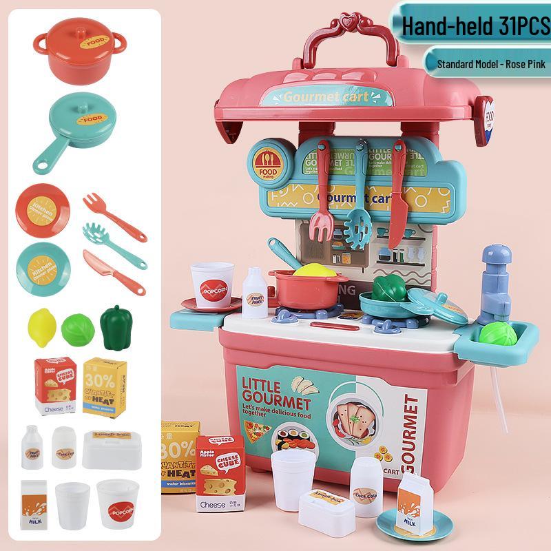 

Kids Play Kitchen Set: Sound & Light Cooking Toys for Boys and Girls