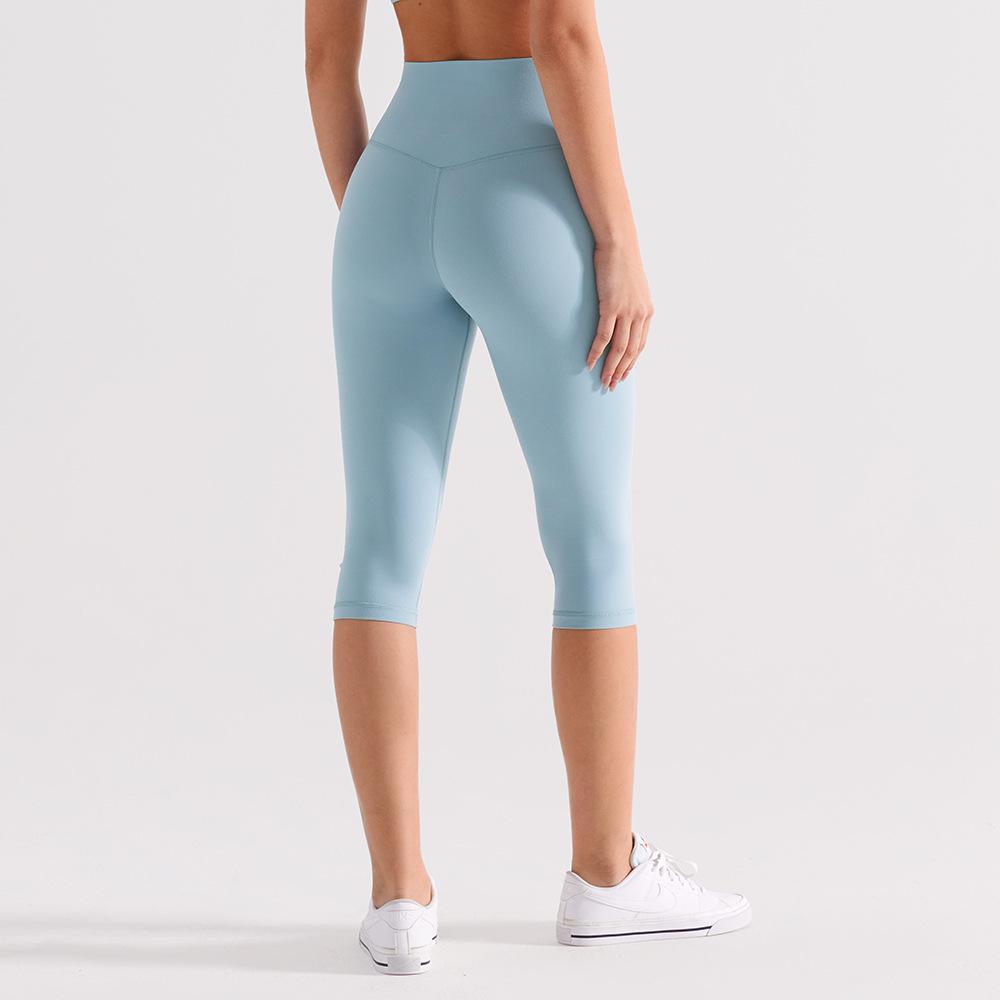 Naked Feeling Yoga Pants: No Crotch Bite, Moisture-Wicking, High Elasticity, Women's 7/8 Length, Perfect for Running and Cycling Fitness.