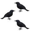 Realistic Black Raven Set with Lifelike Artificial Feathers - Authentic Vintage Style Halloween Decor Props with Realistic Touch