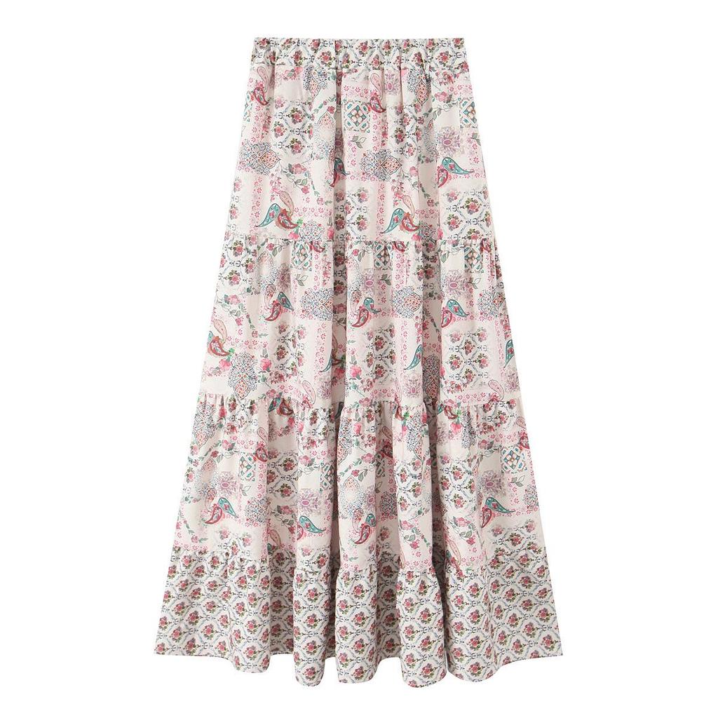 TAOP&ZA Women's Six-Color Printed Long Skirt - Spring 2026 Fashion Arrival