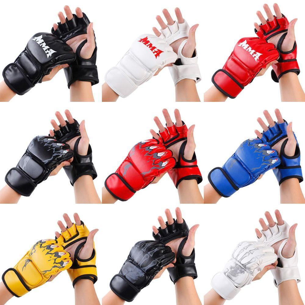 1Pair Professional Training Gloves Kickboxing Gloves for Adult Sanda Boxing UFC Training