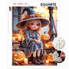 Halloween Witch Pearl Painting Art Full Pearl Handmade Diy Home Decorations Pumpkin Lights Fall Decor Craft Gift
