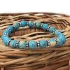 8mm Natural Blue Copper Turquoise Gemstone Beads Jewelry Handmade Stretch Chakra Bracelet 7.5" For Gift CSB-26