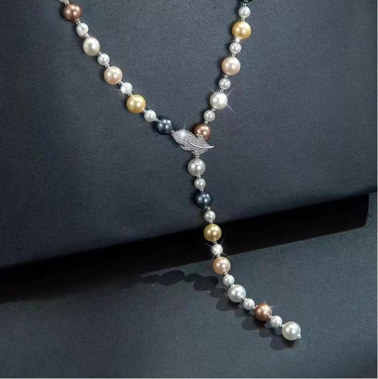 Verstellbare Pulloverkette mit Perlen: High-End 2025 Herbst Winter Schlüsselbein Kette für Damen Schlüsselbein Kette