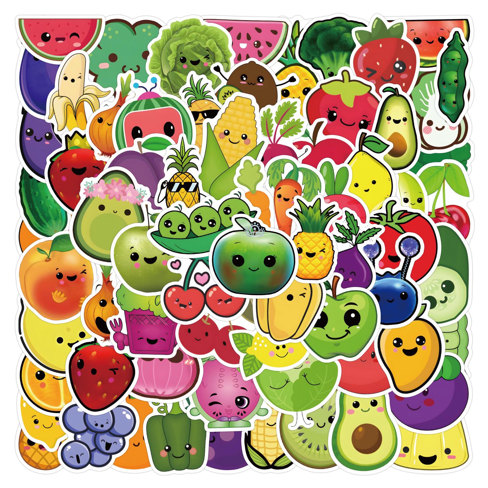 

120 Sheets Hey Bear Sensory Fruit Cartoon Graffiti Stickers - Waterproof for Baby Sensory Development