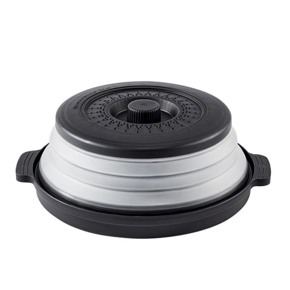 Ventilated Heating Folding Cover With Tray Splash Guard Microwave Splatter Cover Vegetables
