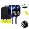 Astronaut Themed Pickleball Paddles Set Beginner Equipment Creative with Bag Light Blue