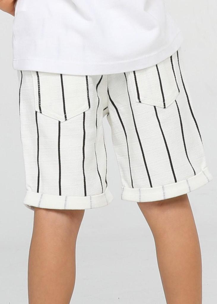 Pantaloni scurți din Gabardin în dungi