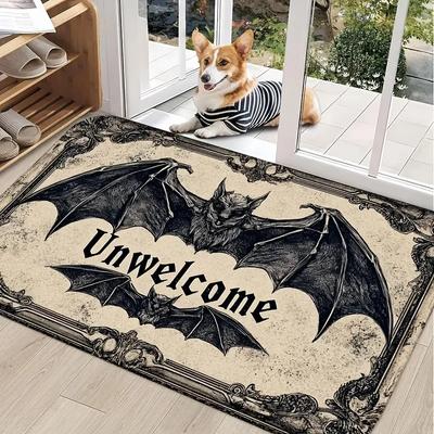 1 Stück Halloween Blutiger Fußabdruck Willkommen Fußmatte Nur Handwäsche Dekoration für Haustür Veranda Küche Schlafzimmer Halloween Dekorationen