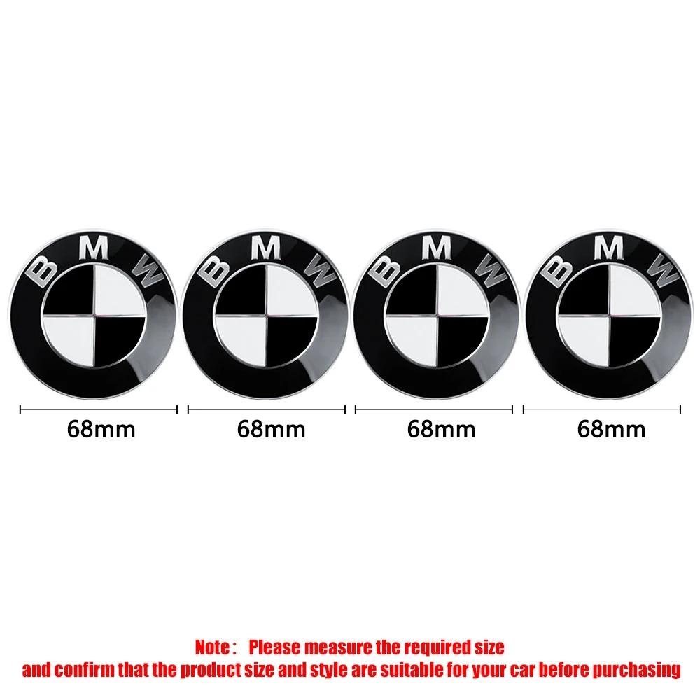 Pro b m w Auto Černá Bílá Logo BMW Znak na přední kapotu Zadní odznak Krytka náboje kola 56mm 68mm Samolepka na volant 45mm Příslušenství