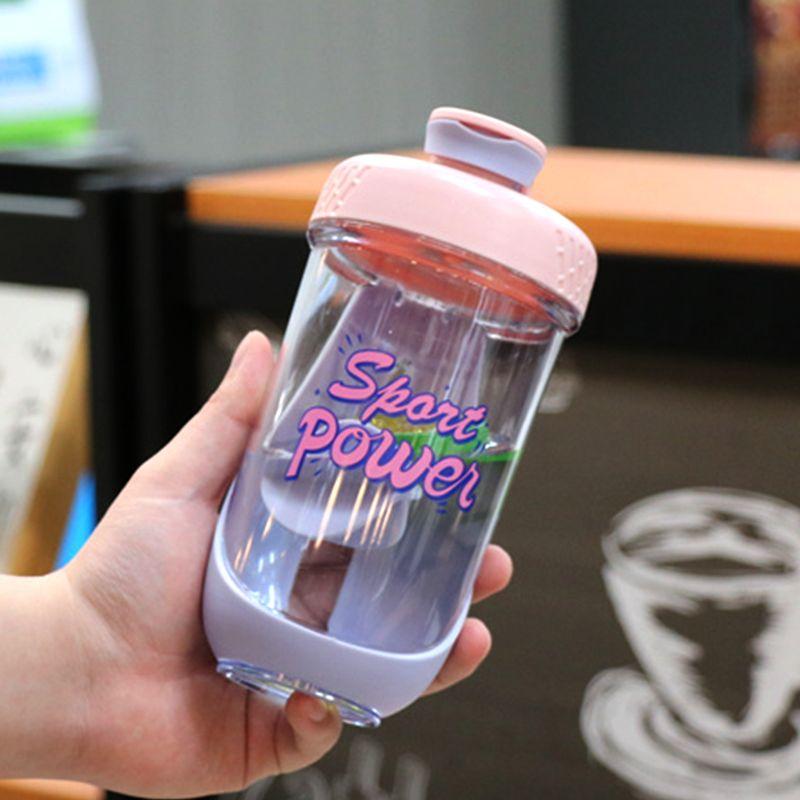 Letni Shaker do Mieszania Odżywki Białkowej Plastikowy Kubek Podróżny Fitness Kubek do Wody Kubek do Mieszania Przenośny Kubek Fitness