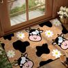 Cartoon Cute Cow Print Doormat, Durable Machine-Washable Bedroom Entrance Rug, Hallway Bathroom Door Mat Home Decor