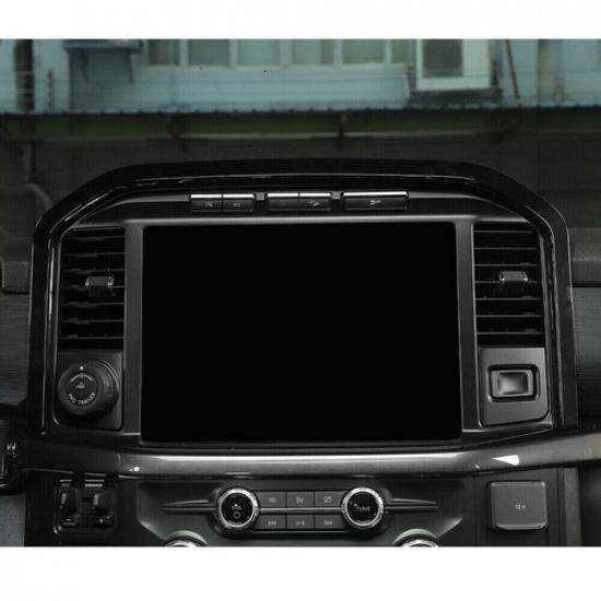 Black Center Console GPS Navigation Panel Cover Trim Frame For Ford F150 +