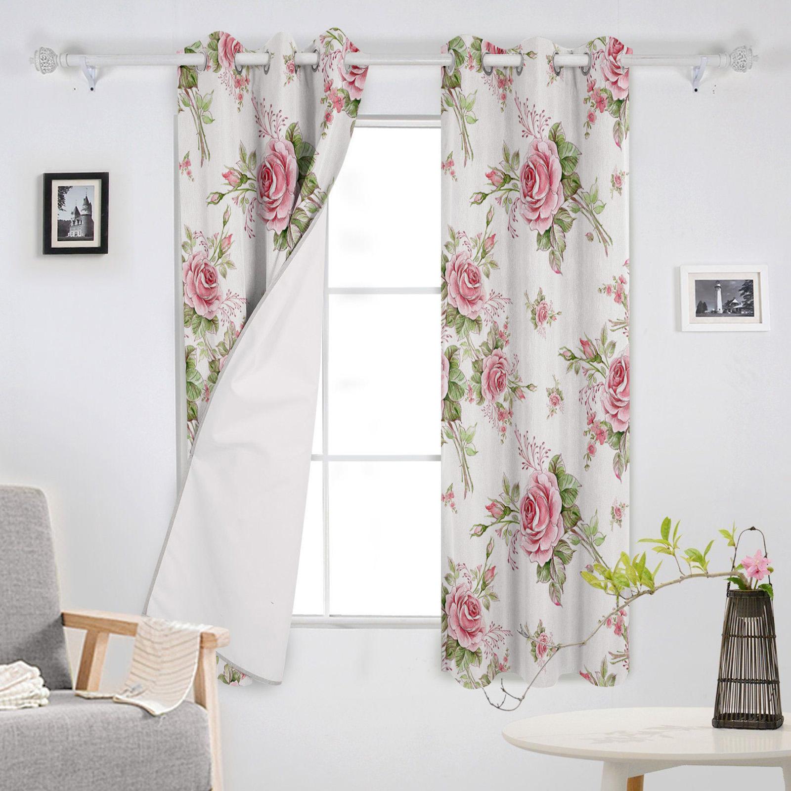 Розовая Роза Романтические Оконные Шторы Кухонные Шторы Панель Домашний Декор Шторы — фото 3