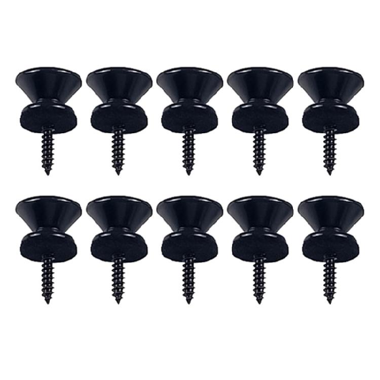10Pcs Guitar Strap Locks Buttons with Mounting Screws and Washers Metal Guitar Strap Buttons Lock Security Straplocks