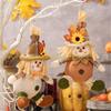92MF Thanksgiving Scarecrows Sphere Hanging Artistic Straw Scarecrows Sphere Accent for Thanksgiving Celebration and Gifting