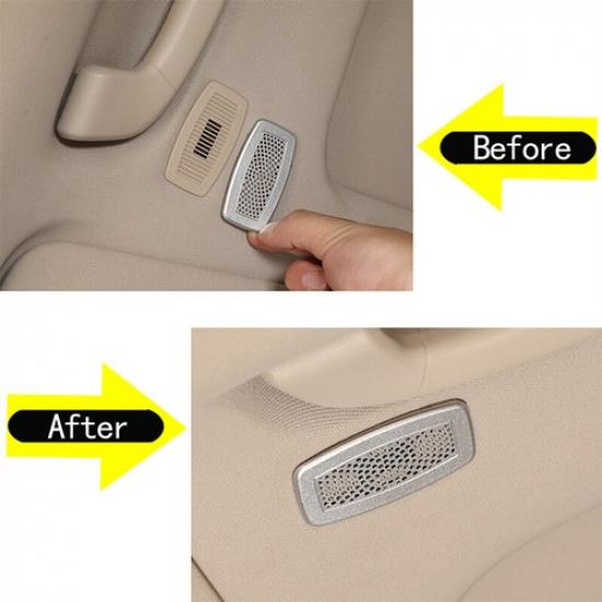 Roof Speaker Tweeter Mesh Cover Silver Alloy Trim For BMW 7 Series 09-14 F01 F02