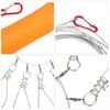 Portable Stainless Steel Fish Stringer with 5 Buckle Snaps 5m Length Fishing Lock Cable Orange Fishing Stringer Sea Fishing
