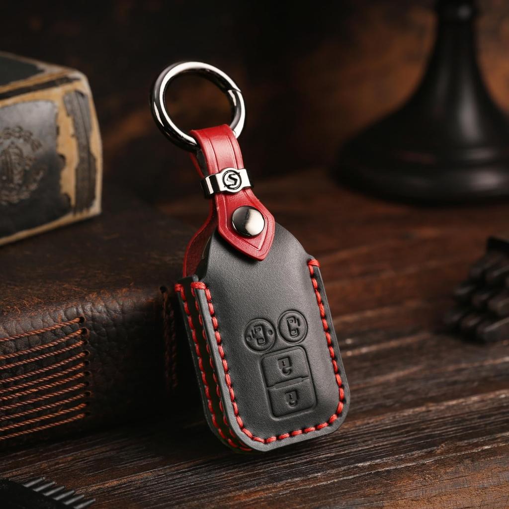 Suzuki Jimny Nodoma JC74W Schlüssel Vorne Neuer Jimny 64 Spacia Custom Schlüssel XBEE Echtes Leder Smart Key Custom Dress Up Schwarz 4 [smasol] Abdeckung, Ende, Serie,