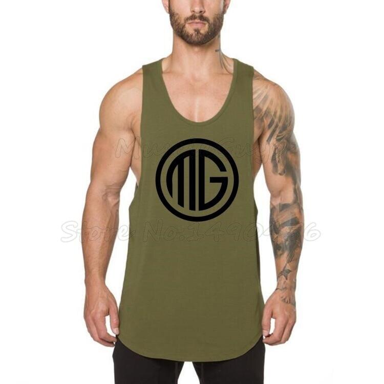 Muscleguys Brand Fitness Mens Tank Top Bodybuilding Clothes Gyms Shirts Slim Fit Vests Cotton Singlets Muscle Stringer Tanktop