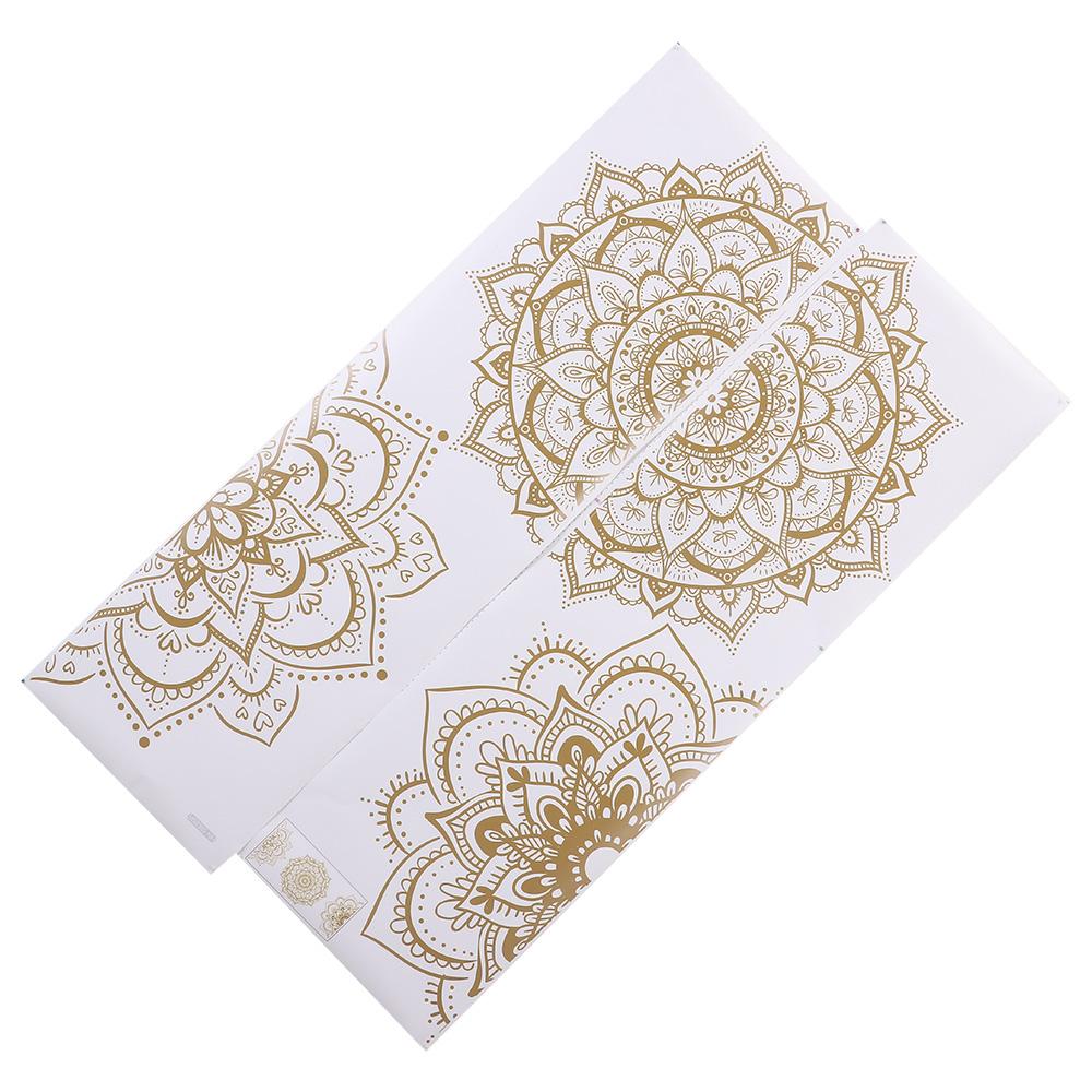 4 ks Zlatá Boho Mandala Samolepka na zeď PVC Samolepky na zeď Dekor Poloviční Mandala Nástěnná nálepka Ložnice