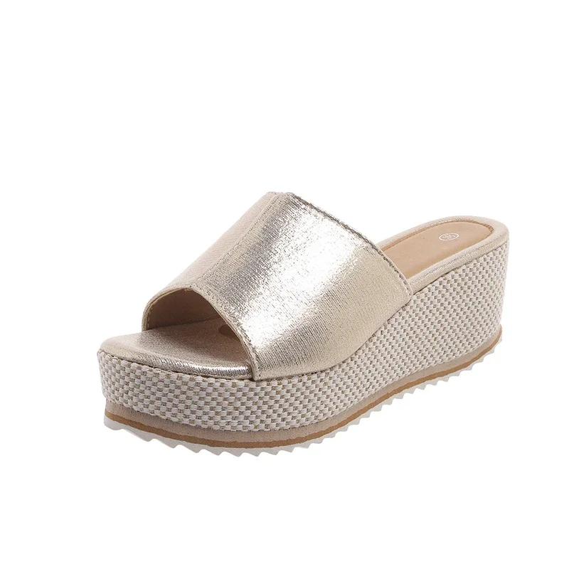 Fashion Women Slippers 2024 Summer New Fashion Platform Beach High Heels Shoes for Women Wedges Sexy Open Toed Slippers Female Zapatos