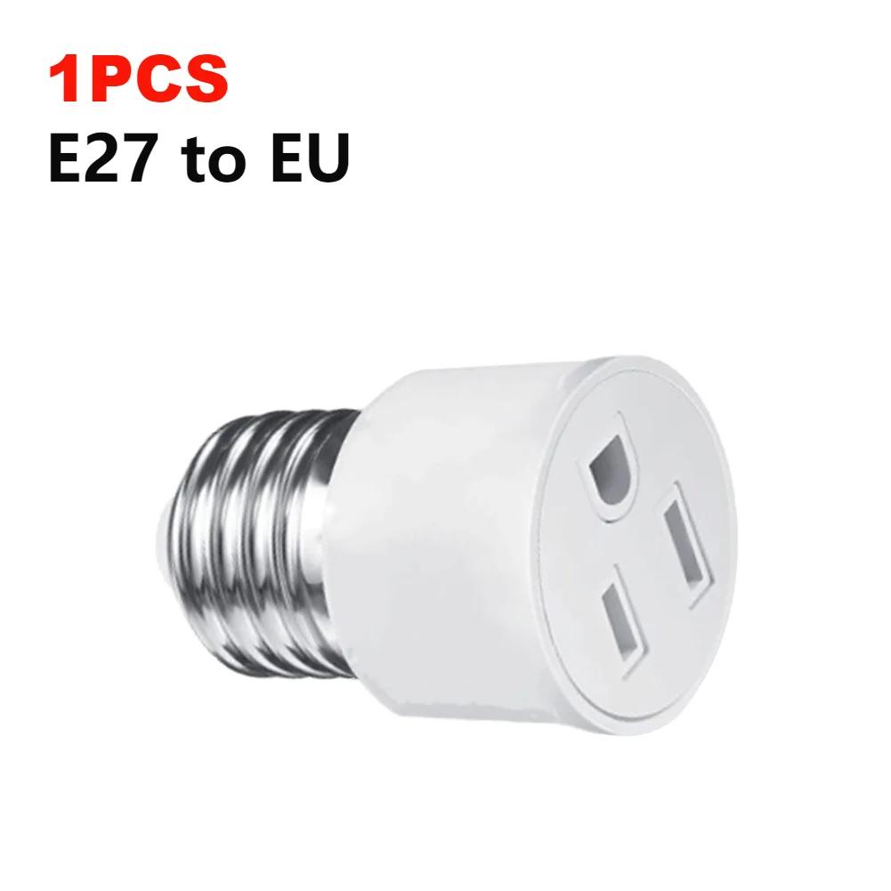 10-1PCS E27 to EU US Converter Lamp Socket Light Holder LED Bulb Lighting Outlet Plug E27 EU US Plug Socket Accessories