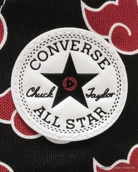 CONVERSE All Star HI Naruto Shippuden Itachi Uchiha Akatsuki Design High Cut Sneakers 24.5cm Canvas Shoes Unisex