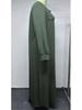 Plus Size Autumn Street Fashion Loose Knit Dress - Solid Color, Round Neck, Long Sleeve