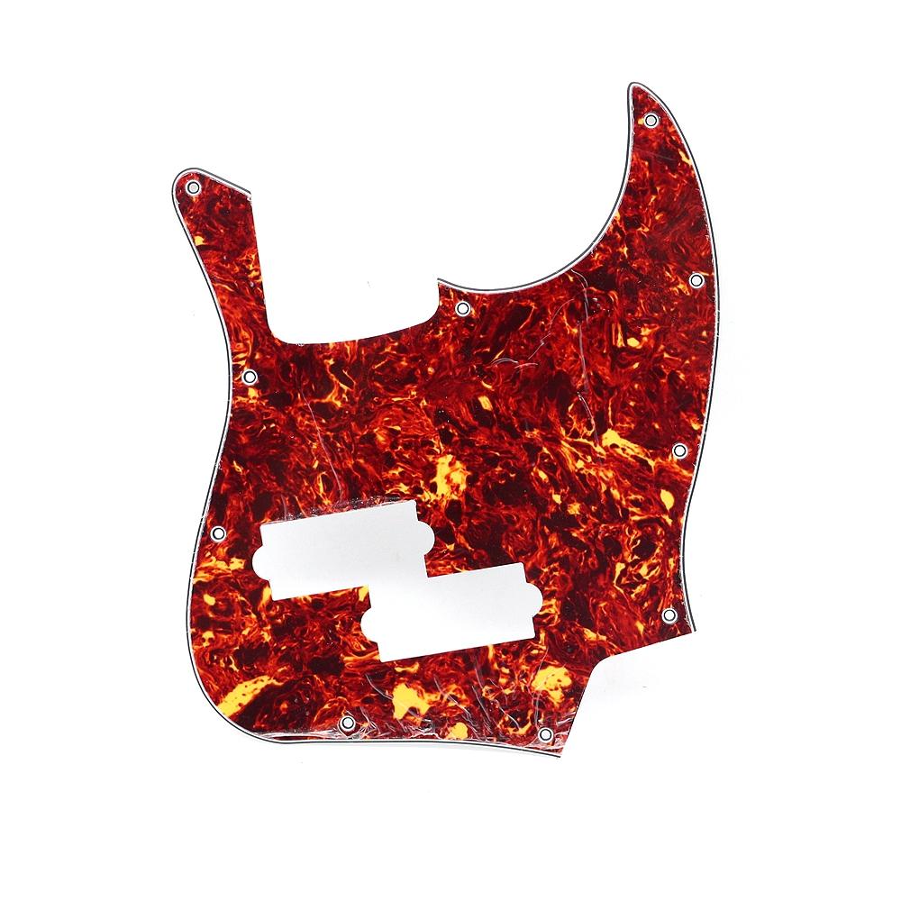 1 Stück Gitarre Jazz Bass Schlagbrett 3-lagig 10-Loch Gitarrenteile Für FD Top Jazz Bass Mit PB Tonabnehmerloch und 10 Stück Silberne Schraube