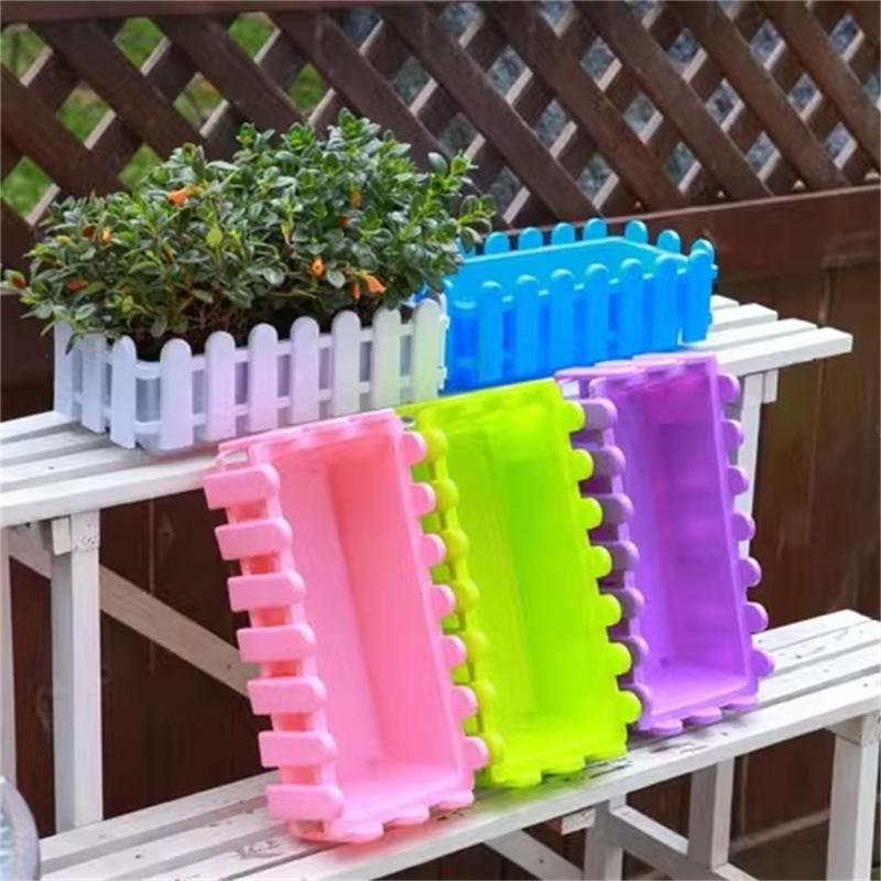 Exquisite Fence Shape Plant Pot Window Flower Box Outdoor Planter Box Planting Fencing Railing Decoration Accessories