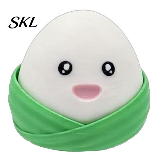 Rice Dumpling Finger Clicker 3D Printed Zongzi Fidget Clicker, Cartoon Stress Relief Toy Food Toy, Gift for Dragon Boat Festival