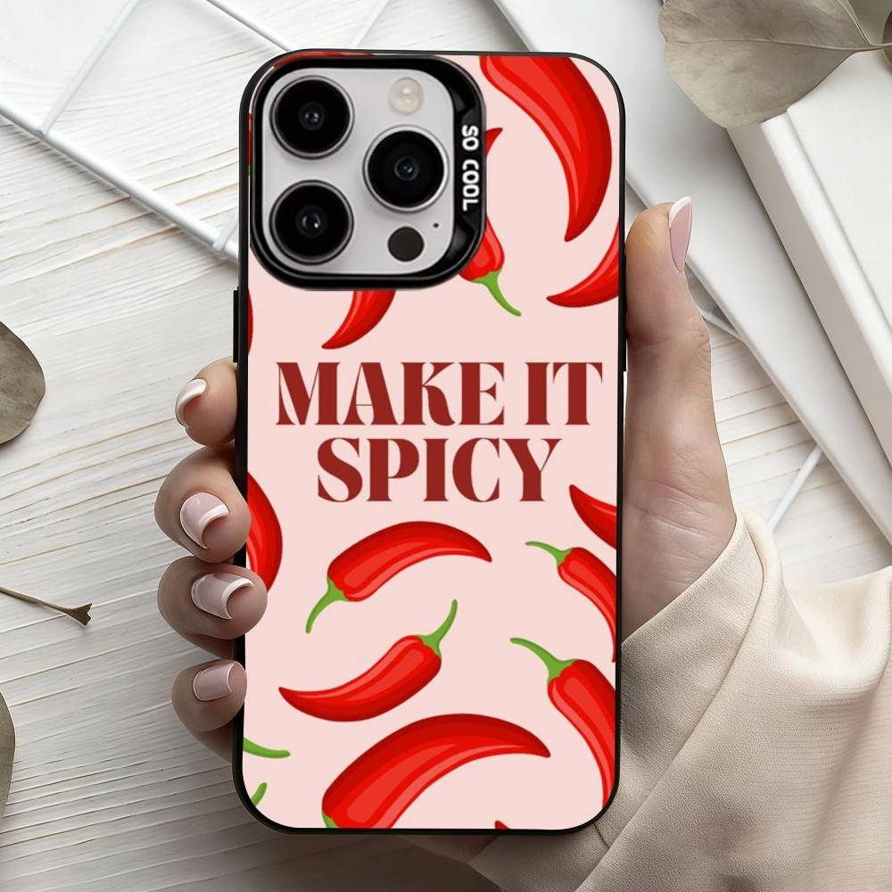 L-Love Red Chili  Phone Case For iPhone17,16,15,14,13,12,11 Plus,Pro Max Candy Silver Plated Inside Cover