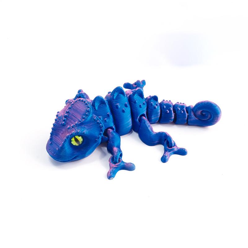 3D Printed Movable Chameleon Toy - Children's Interactive Animal Ornament