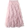 Fashion Womens Ladies Elastic High Waist Ruffle Mesh Pleated Tulle Tutu Skirt Sundress