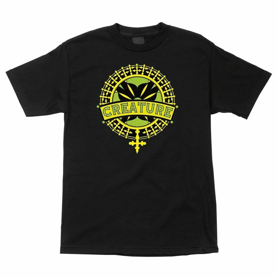 Creature STAINED GLASS Skateboard T Shirt BLACK XXXL
