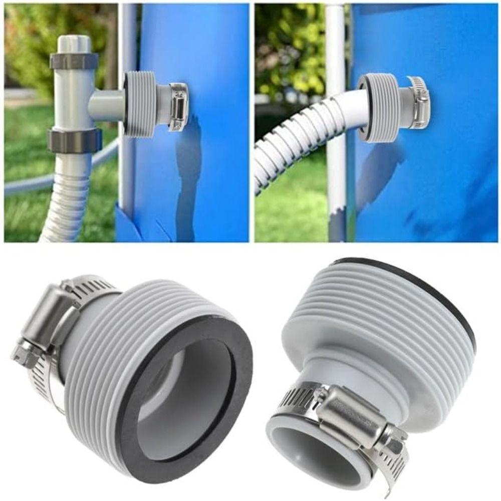 New 1.25 to 1.5 Pool Hose Adapter With Adjustment Hoop Type B Pool Hose Connector Rubber Metal Pool Filter Pumps Adapters