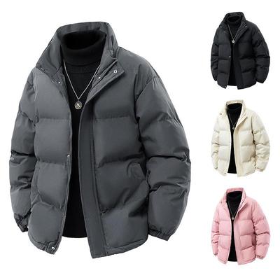 Autumn Winter 2025 Men's Stand Collar Thick Velvet Padded Cotton Jacket