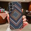 Custodia Geometrica con Texture in Tessuto per Samsung S26 Edge S25 FE S24 Plus S23 S22 Ultra A15 A16 A17 A35 A36 A37 A54 A55 A56 A57 5G Cover Ibrida Magnetica Opaca