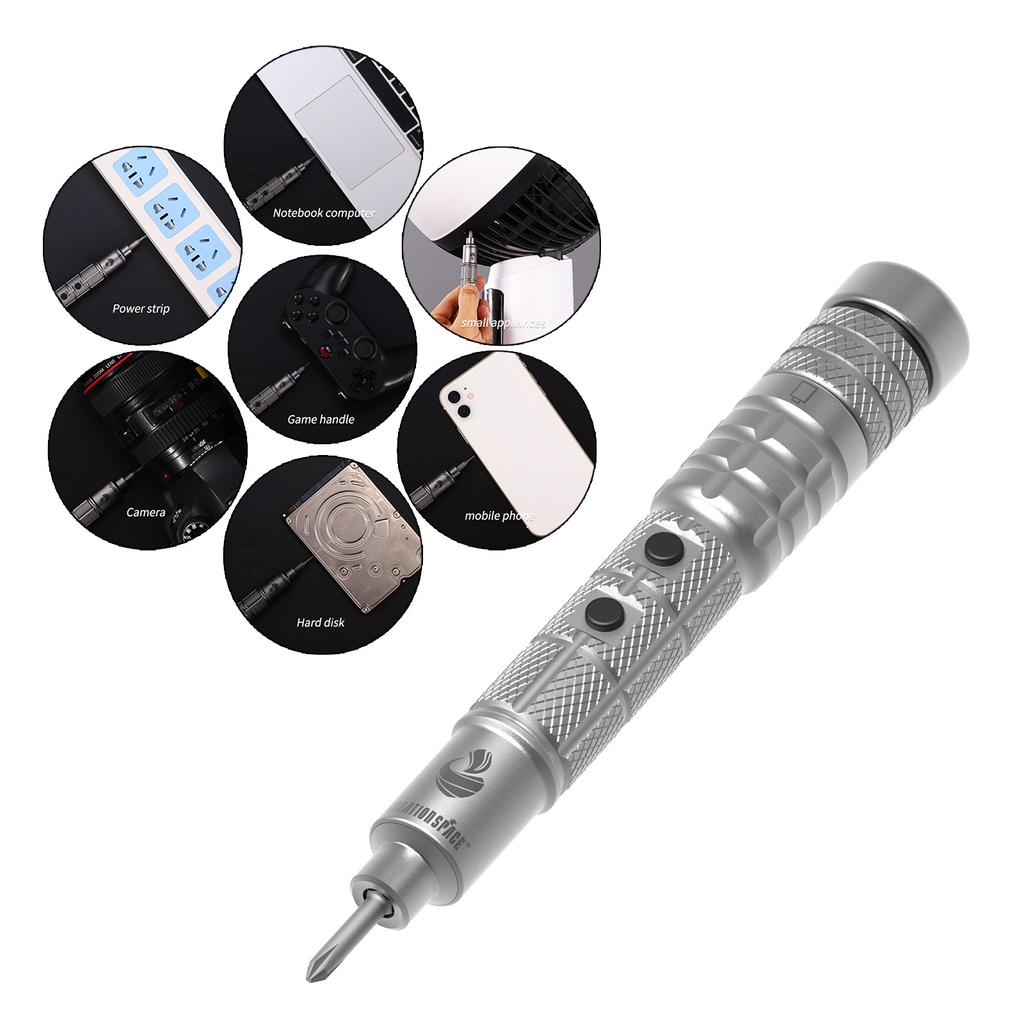 Cordless Electric Screwdriver with Driver Bits USB C Rechargeable Power Tools Set Household Maintenance Repair Tool