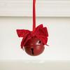 Pleasant Sound Christmas Velvet Bow Bell Iron Pine Cone Bell Pendant  Holiday Wedding Supplies
