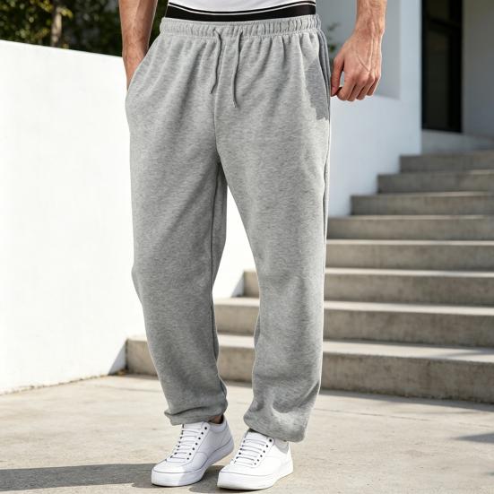 Herren-Jogginghose, Baggy-Schnitt, Kordelzug im Bund, Freizeithose für Frühling und Sommer, lockere Sporthose mit Taschen für Workout und Streetwear