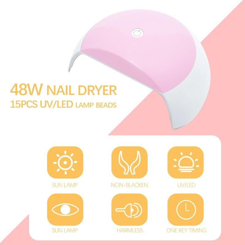 48w UV Nail Dryer Lamp With Automatic Sensor 15 UV LED Light For All Gels Varnish Professional Manicure Pedicure Nail Epuipment